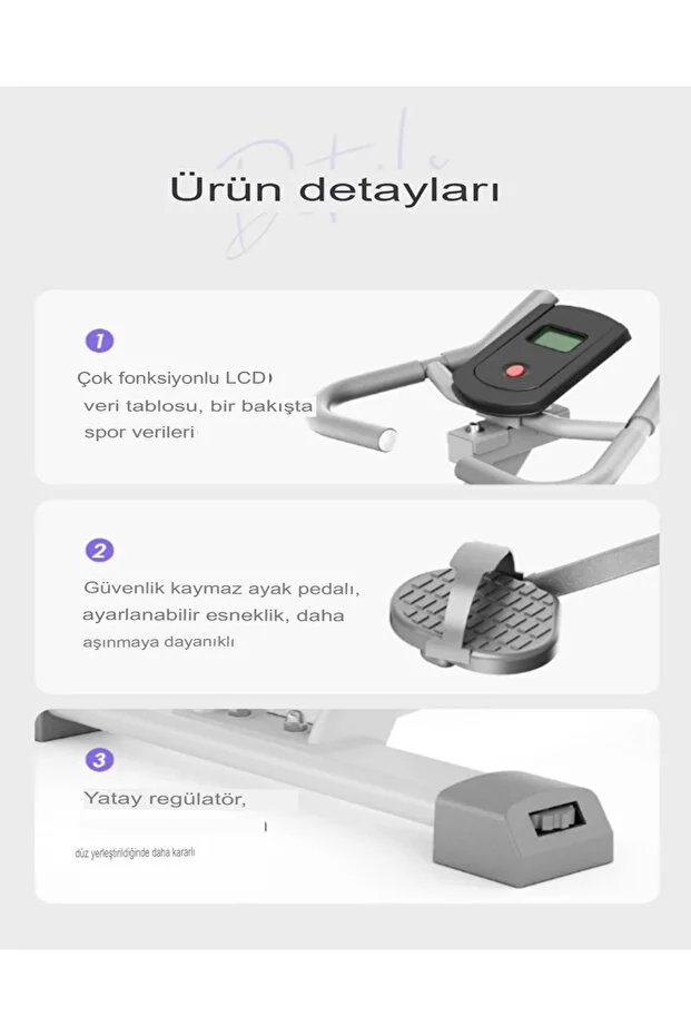 Beyaz Koşu Kondisyon Bisikleti Spin Bike Dikey Egzersiz Ev Koşu Bisikleti